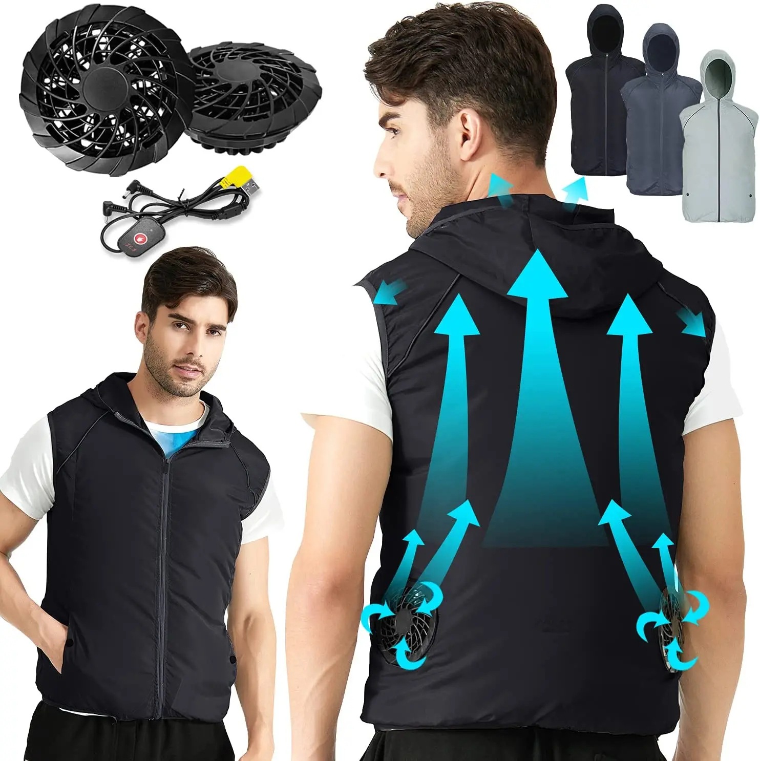 Outdoor Sport Jacket Brand - Gilet Sportivo Estivo Rinfrescante per Uomo